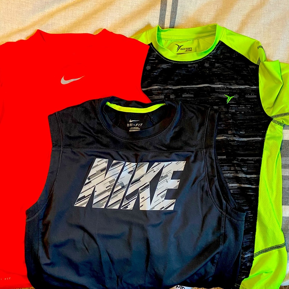 3 dry for shirts for boys Nike and Old Navy